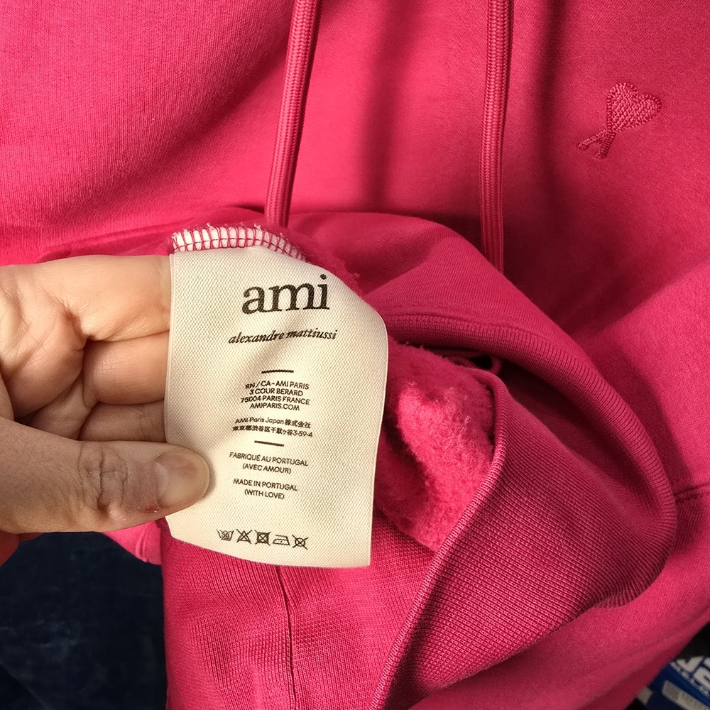 Ami Alexandre Mattiussi Vibrant Pink Hoodie. Size M - Picture 7 of 12